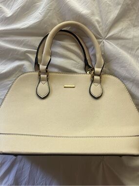 Cream Structured Dome Satchel Handbag